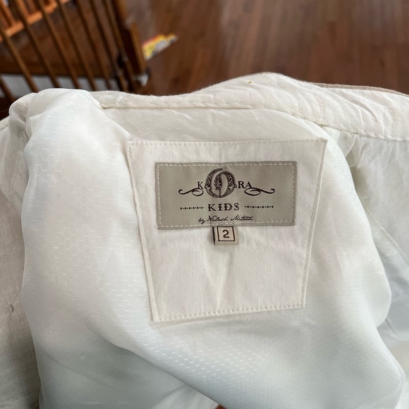 Gold and Cream Toddler Indian Formal Outfit - Picture 9 of 9